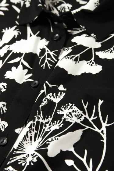 Women - Blouse - floral - black