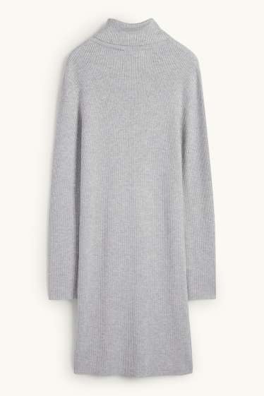 Enfants filles - Robe de maille à col roulé - gris clair