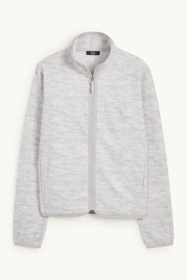 Women - Fleece jacket - light gray