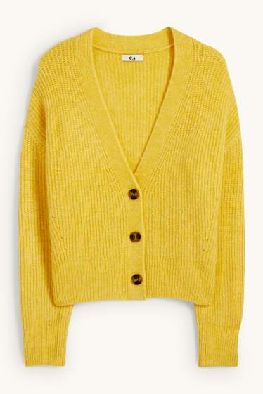 Damen - Strickjacke - gelb