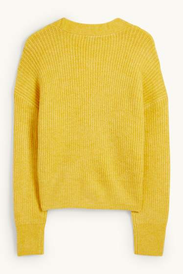 Damen - Strickjacke - gelb