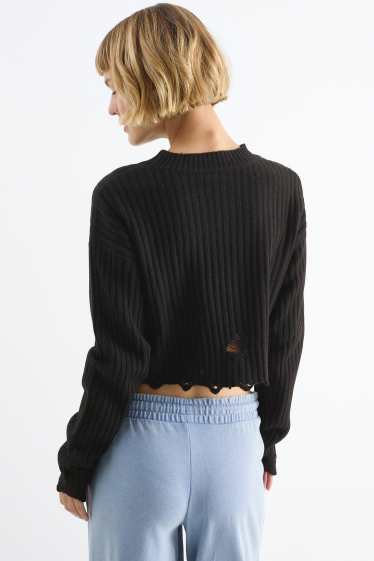 Dona - Jersei crop - negre