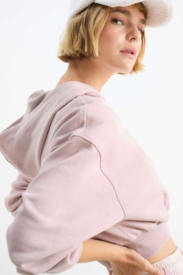 Damen - Crop Hoodie - rosa