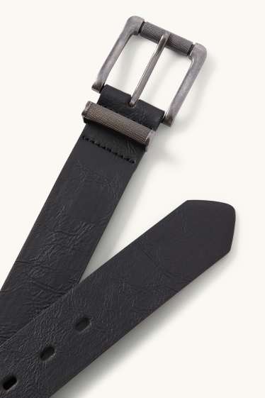 Herren - Gürtel - Lederimitat - schwarz