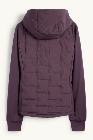 Femmes - Veste chaude de sport à capuche - violet