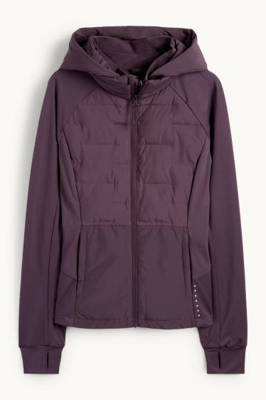 Femmes - Veste chaude de sport à capuche - violet