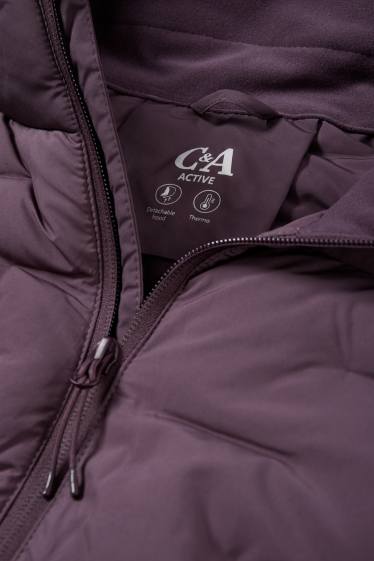 Femmes - Veste chaude de sport à capuche - violet