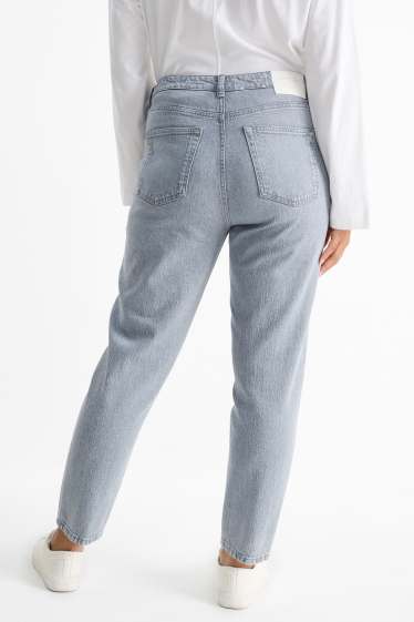 Damen - Mom Jeans - High Waist - LYCRA® - hellgrau