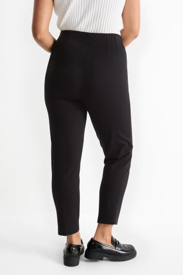 Donna - Pantaloni di stoffa - vita alta - slim fit - nero