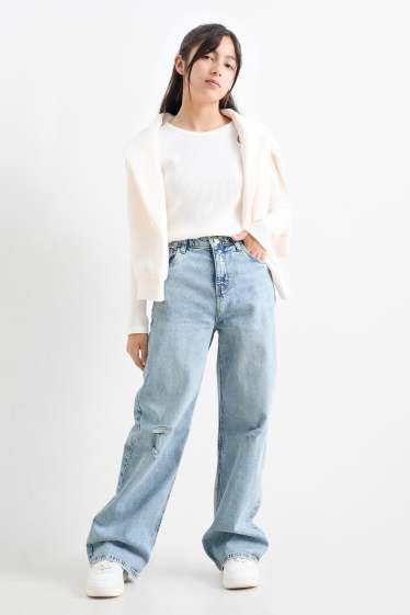 Bambine - Jeans a gamba ampia - jeans azzurro
