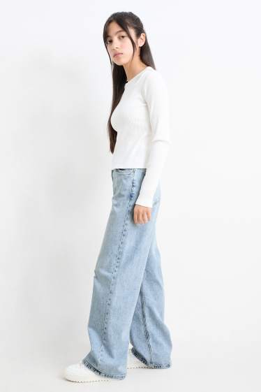 Bambine - Jeans a gamba ampia - jeans azzurro