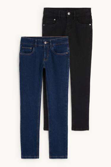 Kinder Buben - Multipack 2er - Skinny Jeans - dunkeljeansblau