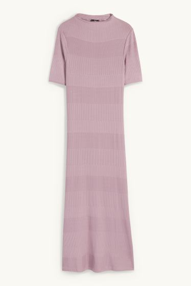 Dona - Vestit de punt - acanalat - rosa fosc