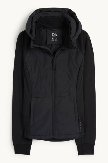Femmes - Veste chaude de sport à capuche - noir