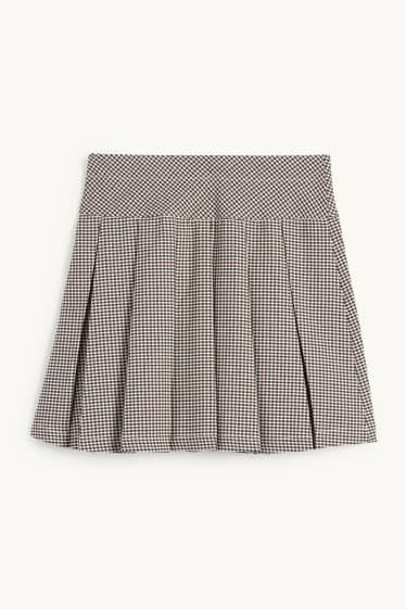Niñas - Falda de tablas - de cuadros - blanco roto