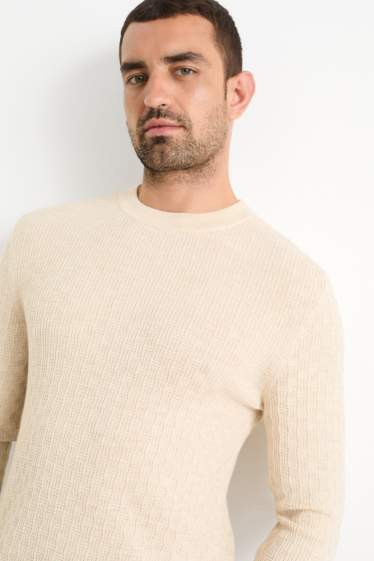 Herren - Pullover - strukturiert - hellbeige