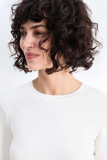 Femmes - Lot de 2 - haut à manches longues  - blanc