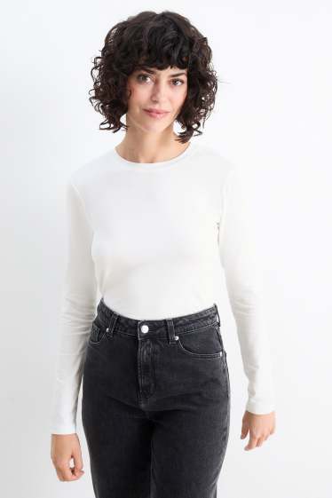 Femmes - Lot de 2 - haut à manches longues  - blanc