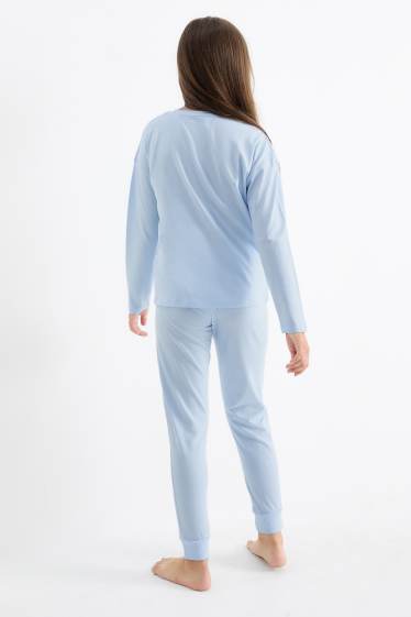 Kinderen: meisjes - Set van 2 - Lilo & Stitch - pyjama - 4-delig - lichtblauw