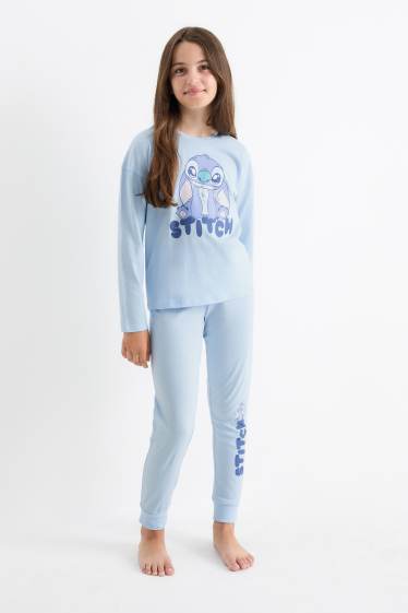 Kinderen: meisjes - Set van 2 - Lilo & Stitch - pyjama - 4-delig - lichtblauw