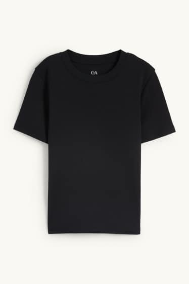 Dames - T-shirt - slim fit - zwart
