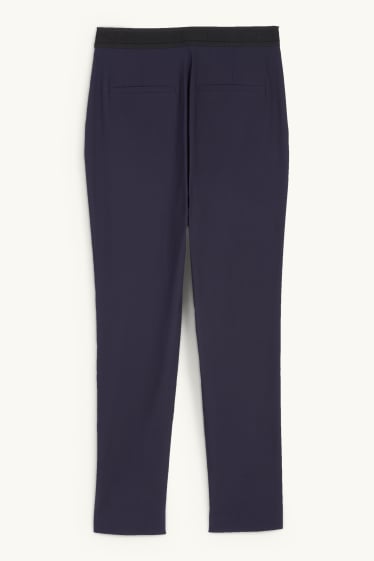 Dames - Pantalon - mid waist - slim fit - donkerblauw