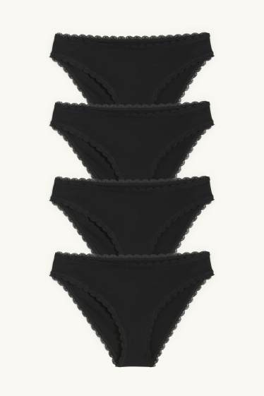 Mujer - Pack de 4 - braguitas - negro