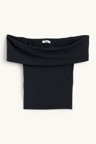 Femmes - T-shirt court - noir