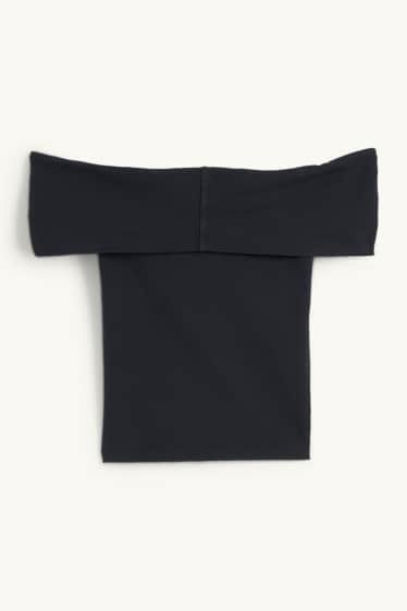 Femmes - T-shirt court - noir