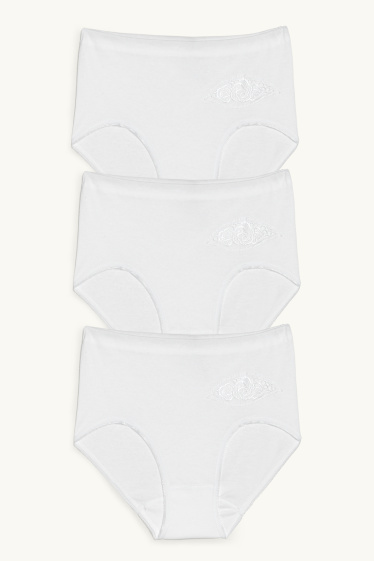 Women - Multipack of 3 - briefs - white