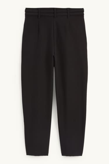 Donna - Pantaloni - vita alta - tapered fit - nero