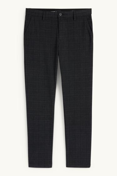 Hommes - Chino - slim fit - à carreaux - noir