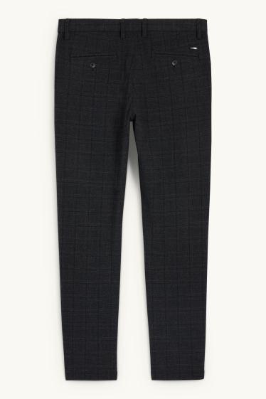 Hommes - Chino - slim fit - à carreaux - noir