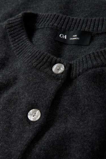 Femmes - Gilet de maille en cachemire - gris foncé