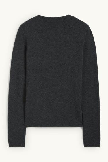 Femmes - Gilet de maille en cachemire - gris foncé