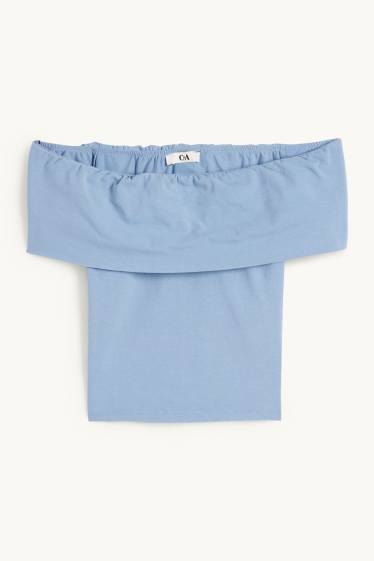 Women - Cropped T-shirt - light blue