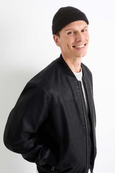 Men - Beanie - wool blend - black