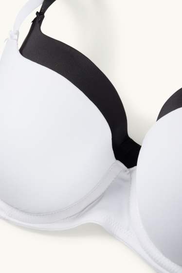 Dames - Set van 2 - BH met beugels - FULL COVERAGE - voorgevormd - zwart