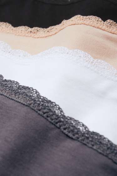 Dames - Set van 4 - slip - beige