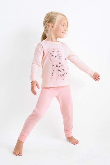Children Girls - Multipack of 2 - cheetah - pyjamas - 4 piece - rose