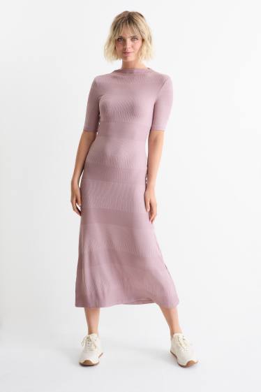 Dona - Vestit de punt - acanalat - rosa fosc