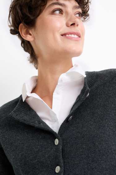 Femmes - Gilet de maille en cachemire - gris foncé