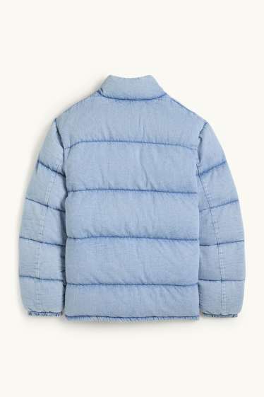 Bărbați - Jachetă matlasată din denim - albastru deschis