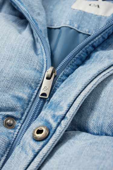 Bărbați - Jachetă matlasată din denim - albastru deschis