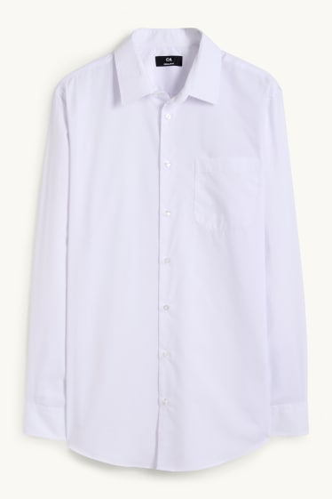 Home - Camisa formal - regular fit - coll kent - blanc
