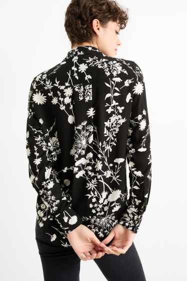 Women - Blouse - floral - black