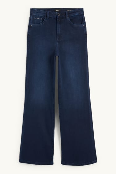 Damen - Wide Leg Jeans - High Waist - dunkeljeansblau