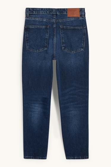 Femei - Mom jeans - talie înaltă - LYCRA® - denim-albastru închis