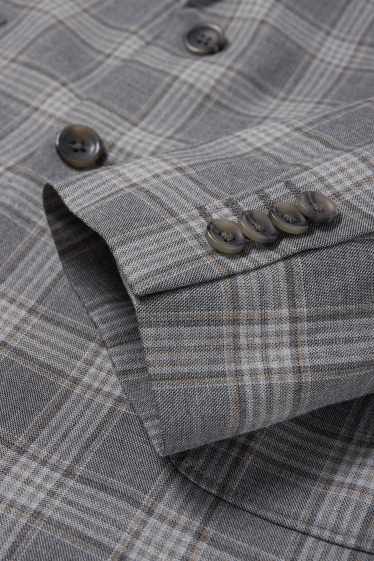 Heren - Colbert uit het combi-systeem - slim fit - Flex - geruit - grijs