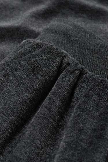 Uomo - Pantaloni pigiama di spugna - grigio scuro